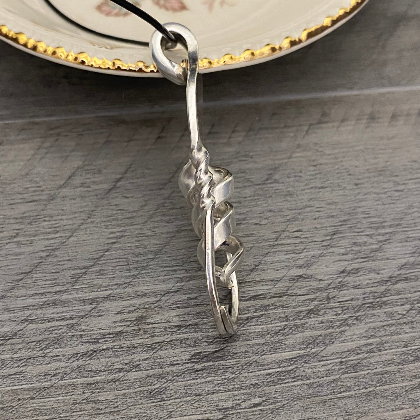 Spiral Recycled Silverware Necklace 'Ascension'