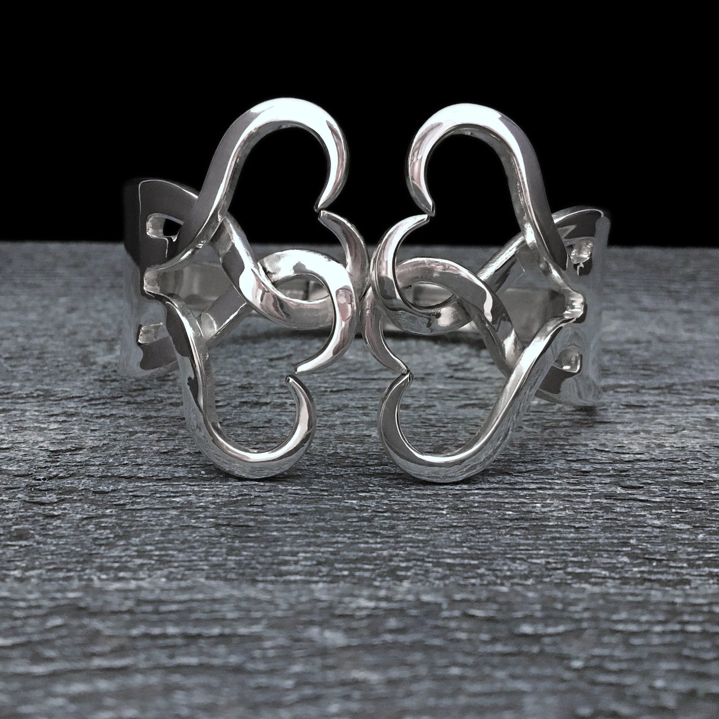 Intertwining Hearts 2 Double Fork Bracelet
