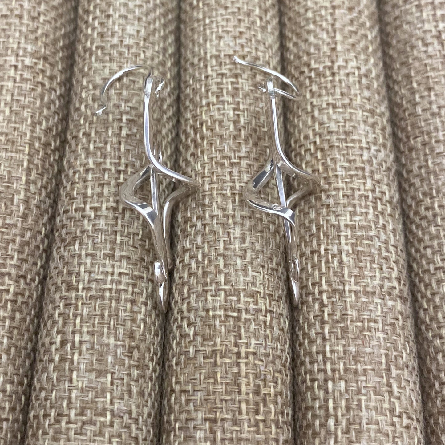 'Tranquility' Sterling Spiral Fork Earrings